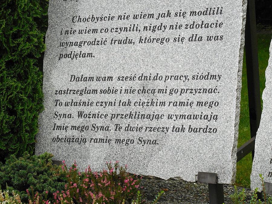 Dębowiec - fragment orędzia Matki Bożej z La Salette - w sam raz na dzisiejsze czasy