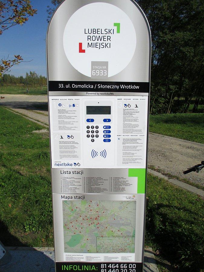 Stacja Lubelskiego Roweru Miejskiego nad Zalewem Zemborzyckim
