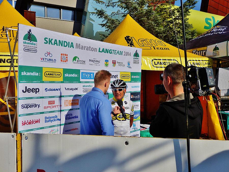 Skandia Maraton LangTeam Kwidzyn 2014 r. TVP- rozmowa z Czesławem Langiem