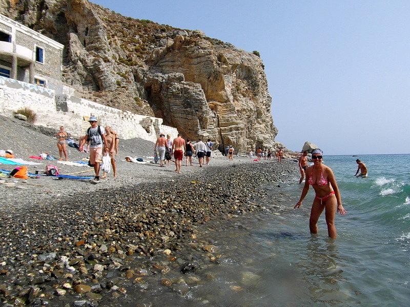 Kamienista plaża przy źródłach termalnych …wyspa Kos