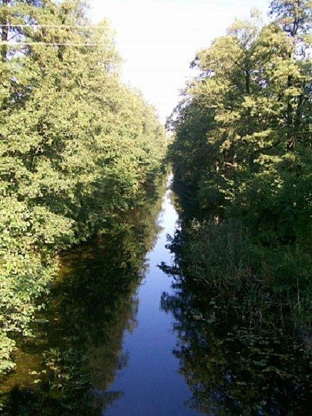 Kanał Iławski widziany w kierunku płynięcia na Jeziorak, wielka cisza rozkosz dla ciała , ucha i duszy