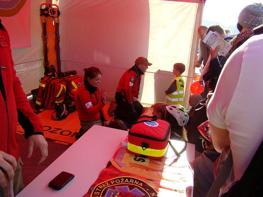 Piknik Rowerowy na Jasnych Błoniach - 04.10.2014 OSP uczyło udzielania pierwszej pomocy