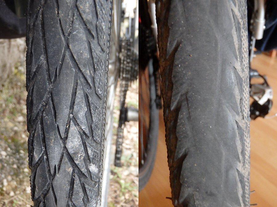 Opona Schwalbe RoadCruiser przed i po 1570km