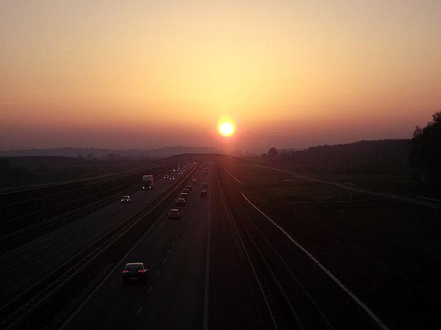Zachód Słońca nad A4
