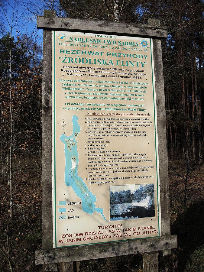 Rezerwat Przyrody Źródliska Flinty - plan sytuacyjny i kilka informacji