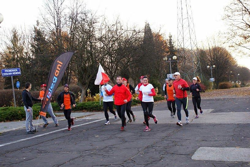 Pierwsza zmiana Sztafety Niepodległości w Częstochowie