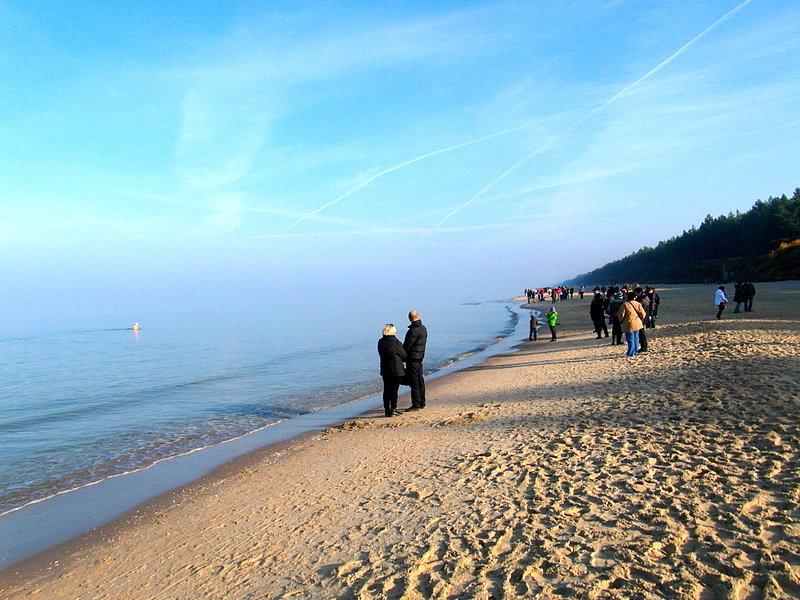 Spacerowicze na plaży