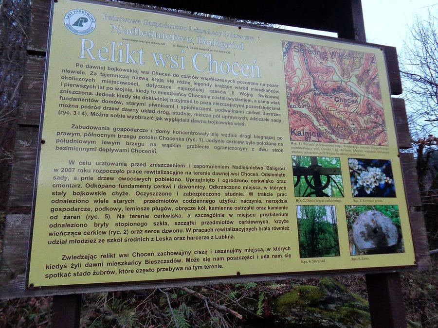 Pozostałości po wsi Choceń