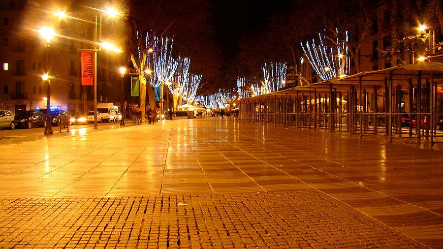 La Rambla nocą