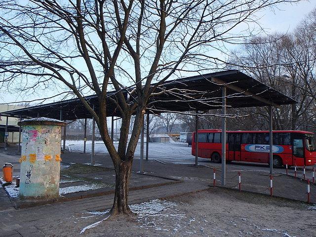 Początek szlaku przy dworcu PKS w Łabiszynie