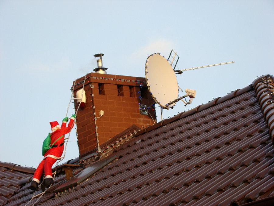 Grzepnica - świąteczne dekoracje - co prawda jeszcze dzień ale wszystkie lampki juz się świecą