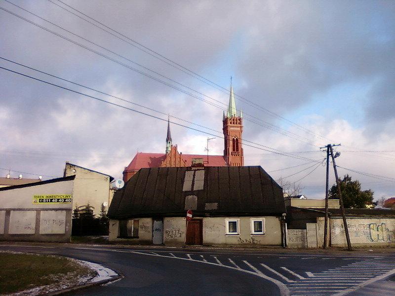 Stare domy i kościół w Zgierzu