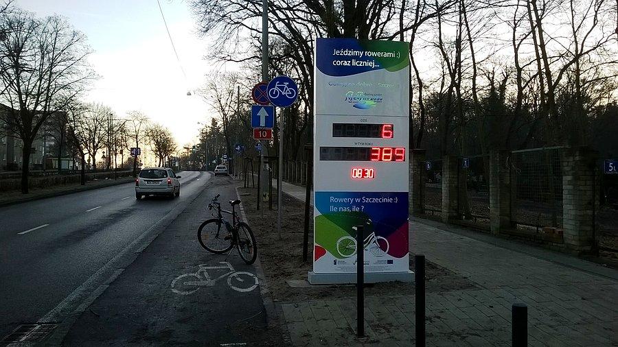Licznik rowerowy w Szczecinie