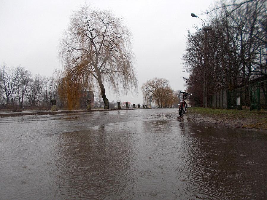Deszczowy dzień ulicą szedł