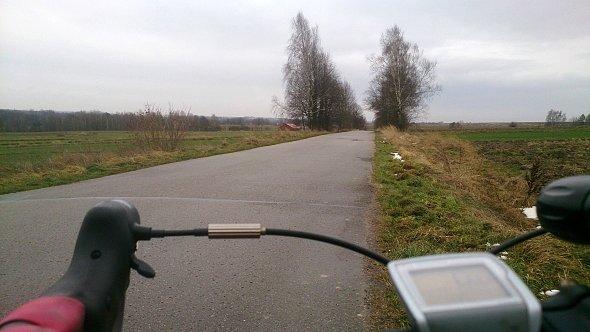 Widok z kokpitu rowerowego
