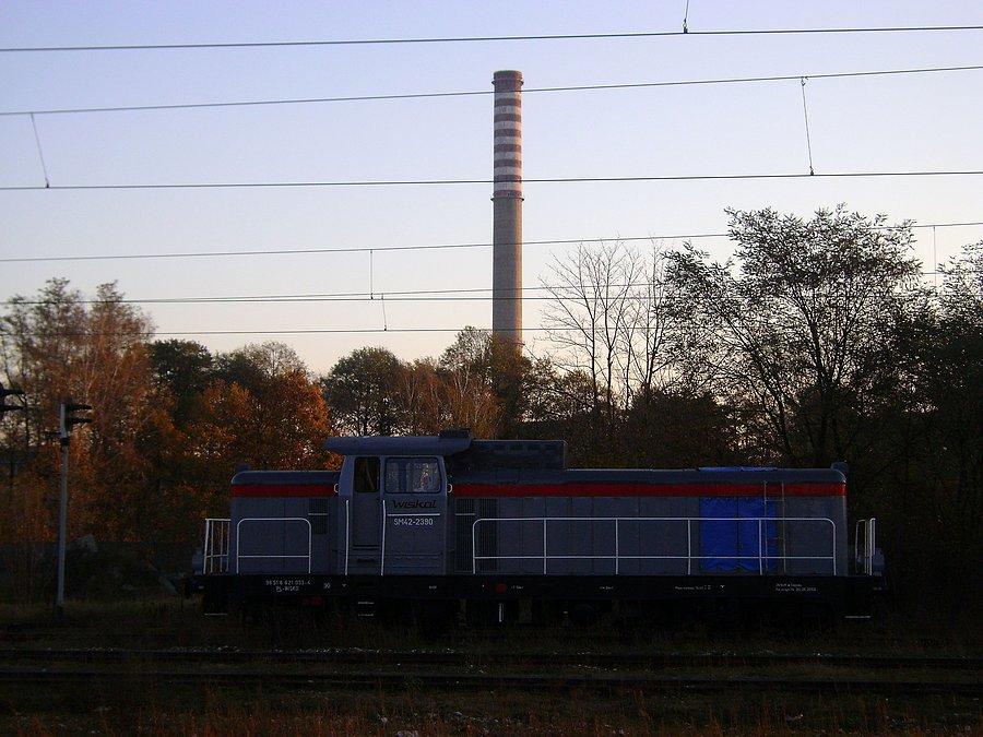 SM42-2390 Wiskol-u stoi na stacji Tomaszów Mazowiecki