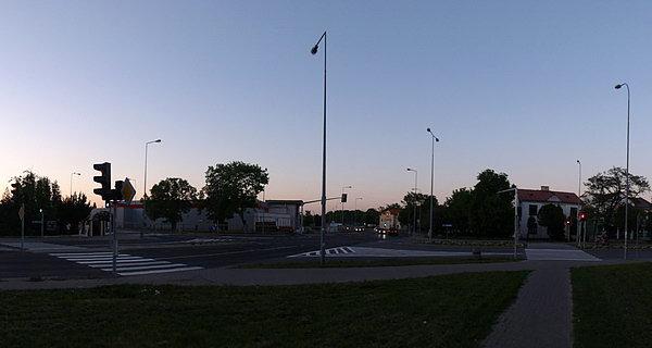 Skrzyżowanie ulicy Artyleryjskiej z ulicą Zamkową