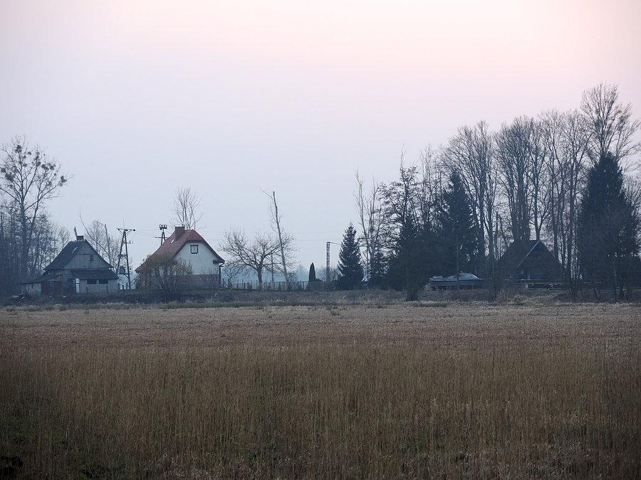 Widok zabudowań śluzy w Romanowie