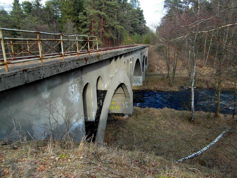 Nieczynny most kolejowy nad rzeką Wda