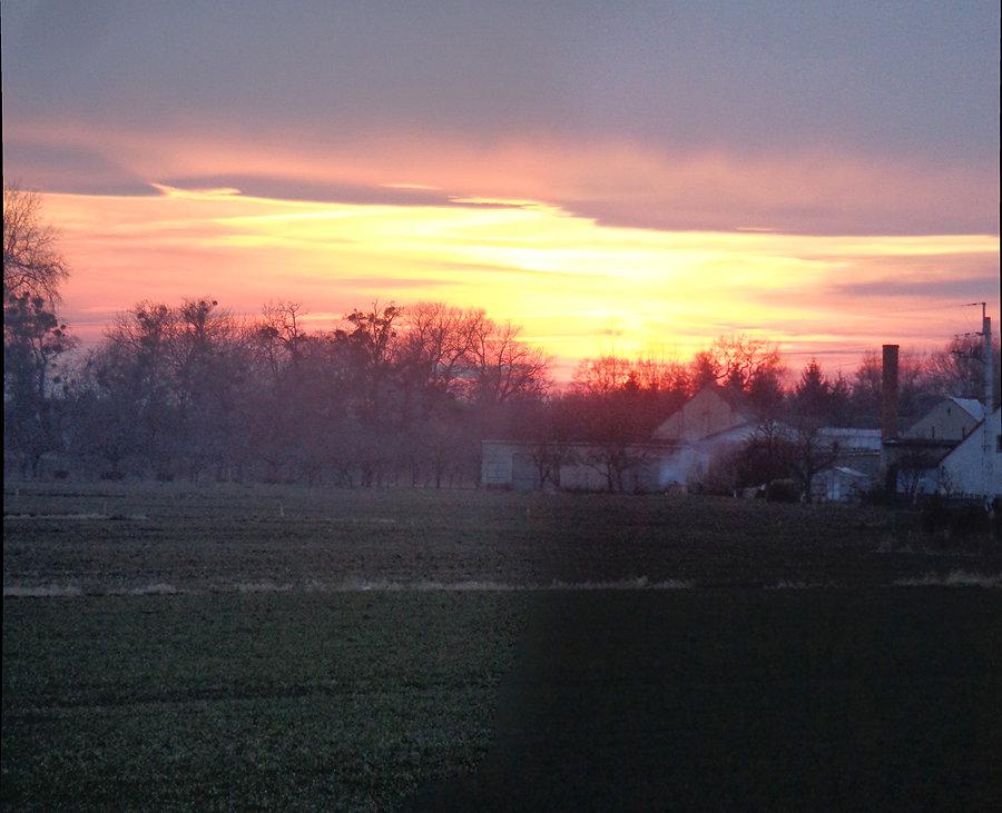 Lutowy zachód nad Jerzmanowem (1)