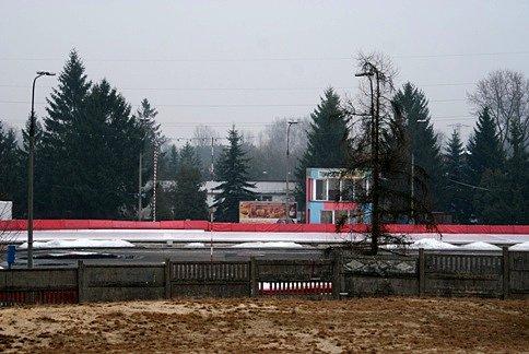 Widok z góry na Tor łyżwiarski przy ul. Strzeleckiej