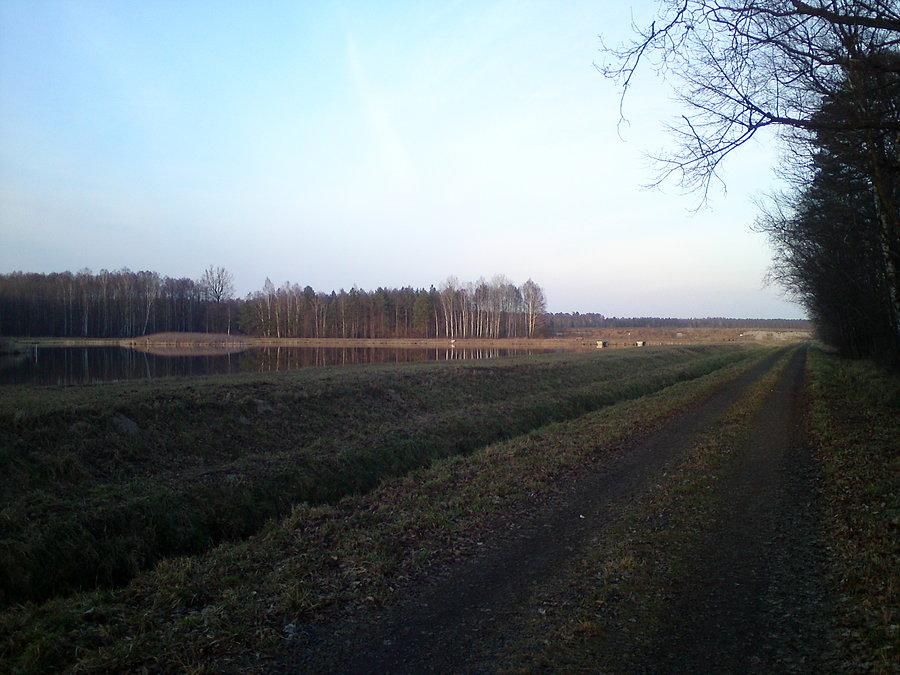 Droga, rów, wał i staw