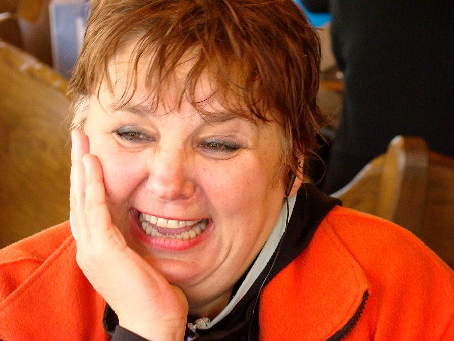 Rowerowy Dzień Kobiet 2015 Szczecin . Nikt nie zgadnie czy to uśmiech czy płacz ale to jest właśnie cała Tunia