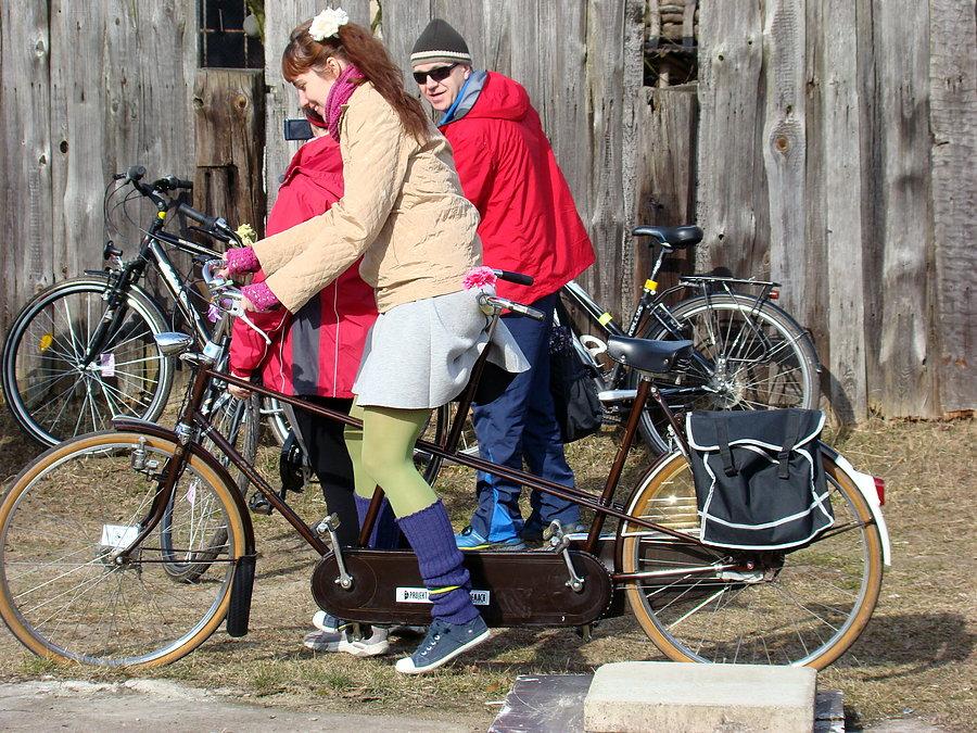 Rowerowy Dzień Kobiet 2015 Szczecin . Tanowo Lawendowa - nauka jazdy tandemem