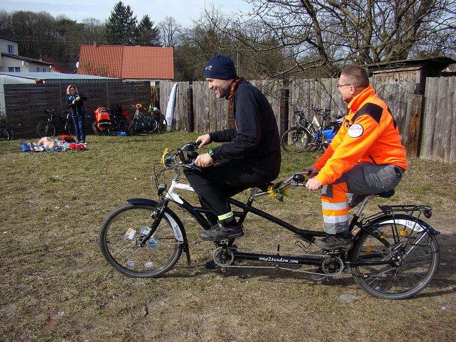 Rowerowy Dzień Kobiet 2015 Szczecin . TanowoLawendowa - nauka jazdy tandemem
