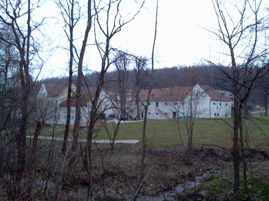 Zamek w Dzięgielowie od strony potoku