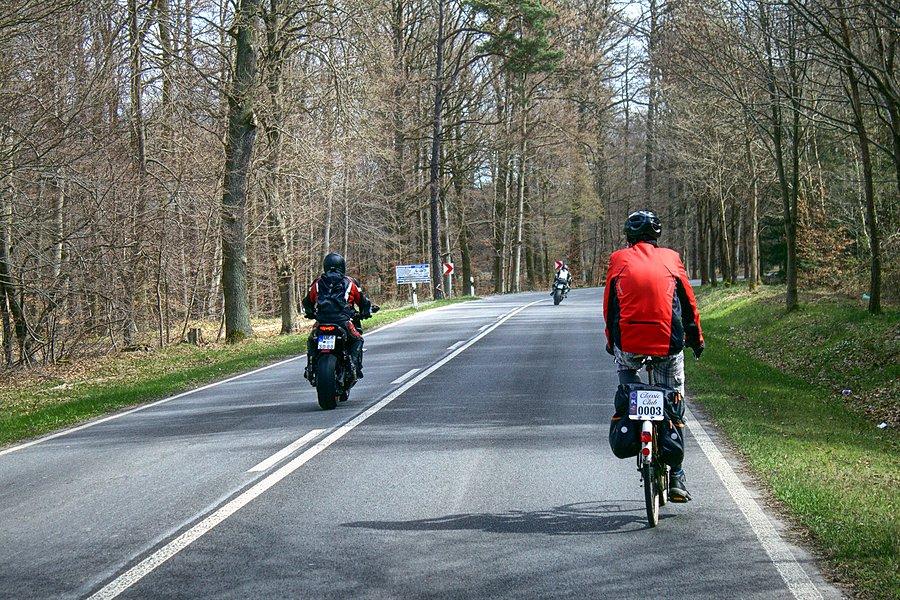 Siwobrody ściga się z motocyklistami