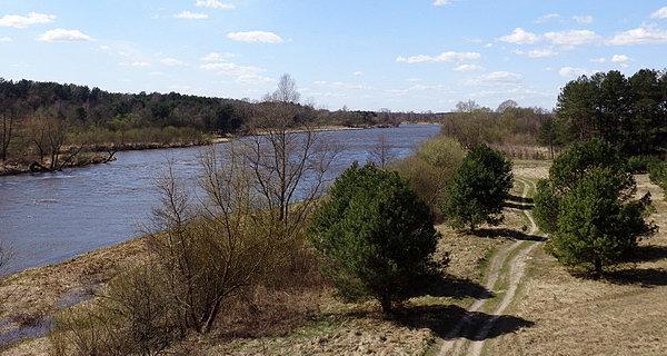 Fronołów. Widok z mostu kolejowego na rzekę Bug