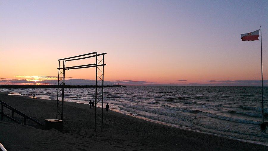 Kołobrzeg przy zachodzie
