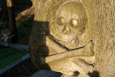 Czaszka symbolizuje min.sklepienie niebieskie, śmierć, krótkotrwałość życia, pobożność, pokutę, Golgotę, Adama, niezniszczalność