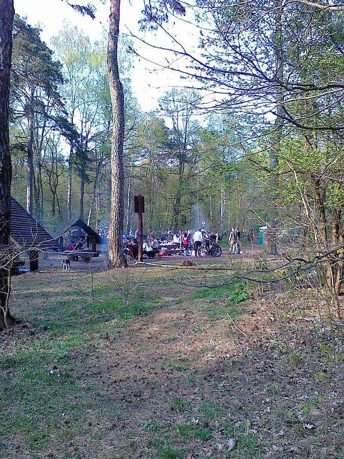 Piękna pogoda i tłumy na polanie, gdzie można rozpalić ogień, upiec kiełbaski i legalnie wypić piwo na świeżym powietrzu
