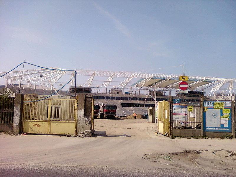 Stadion ŁKS w budowie