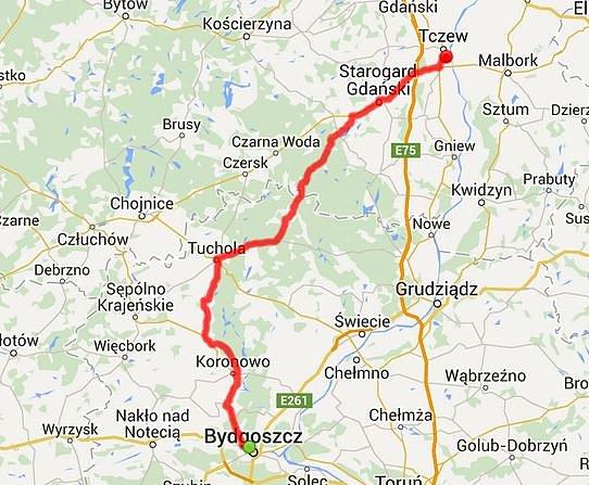Trasa Bydgoscz Tczew
