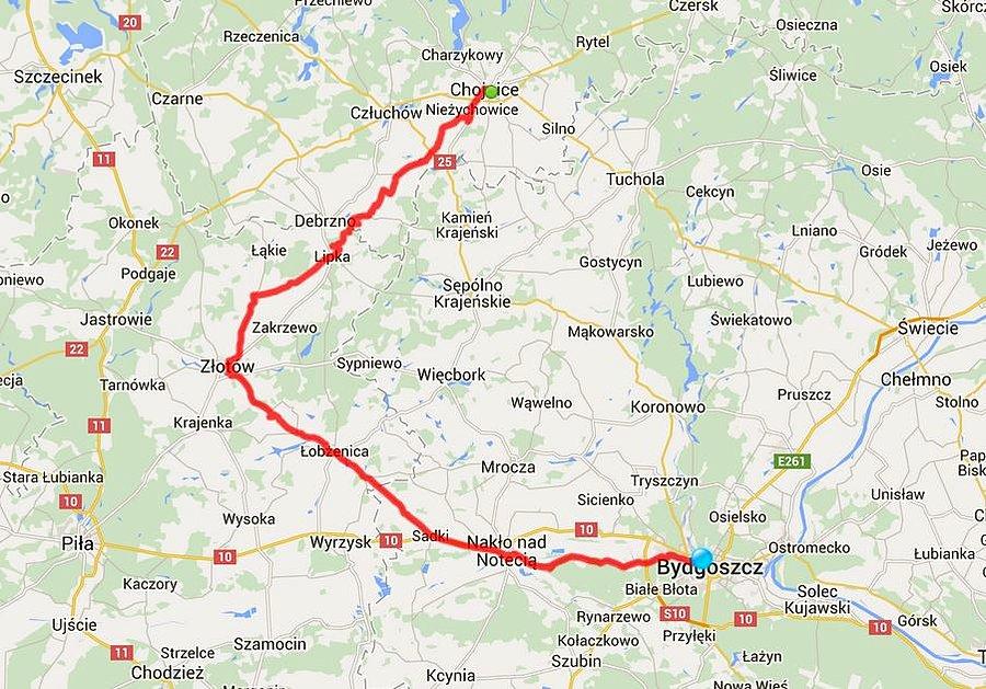 Trasa Chojnice Bydgoszcz