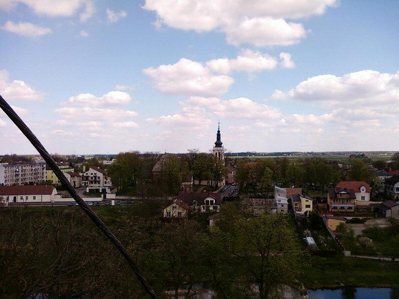 Panorama Uniejowa z baszty zamkowej