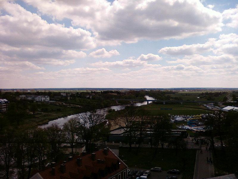 Panorama Uniejowa z baszty zamkowej