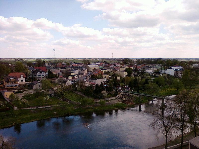 Panorama Uniejowa z baszty zamkowej