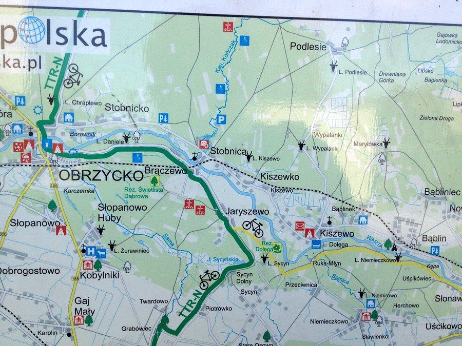 Mapka sytuacyjna okolic Obrzycka