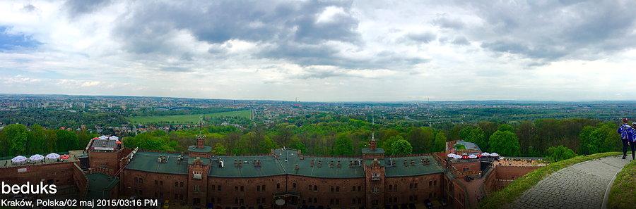 Panoramna Krakowa z kopca Kościuszki