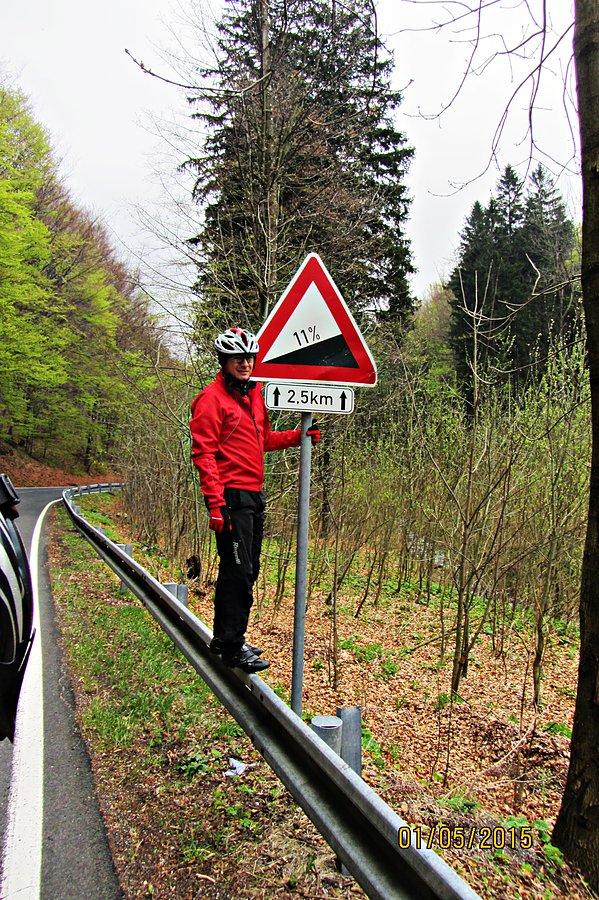 Pierwszy podjazd o nachyleniu 11%