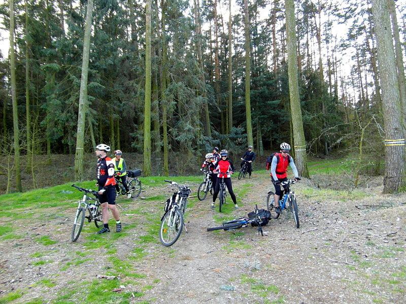 Rowerzyście w rezerwacie ornitologicznym