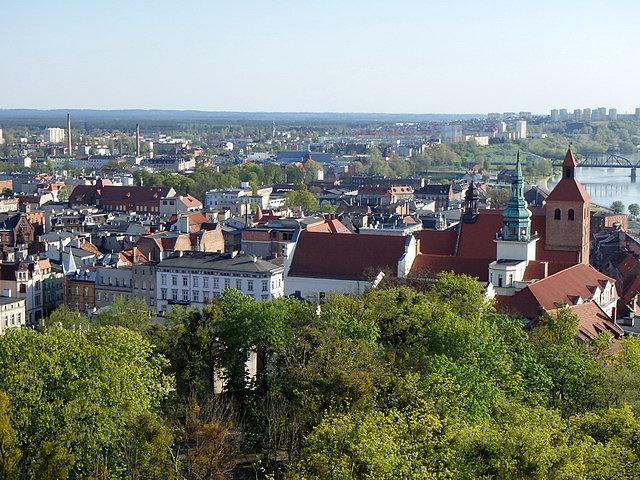 Panorama Grudziądza widziana ze szczytu Klimka