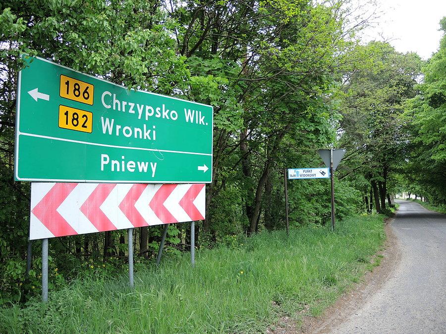 Zjazd na Pniewy - do punktu widokowego w Łężeczkach