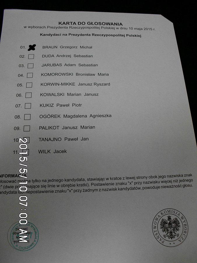Mój głos, którego się nie wstydzę, głos za Polską o jakiej marzę