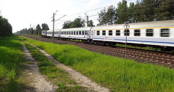 Wzdłuż torów z Czosnówki nad Rudkę