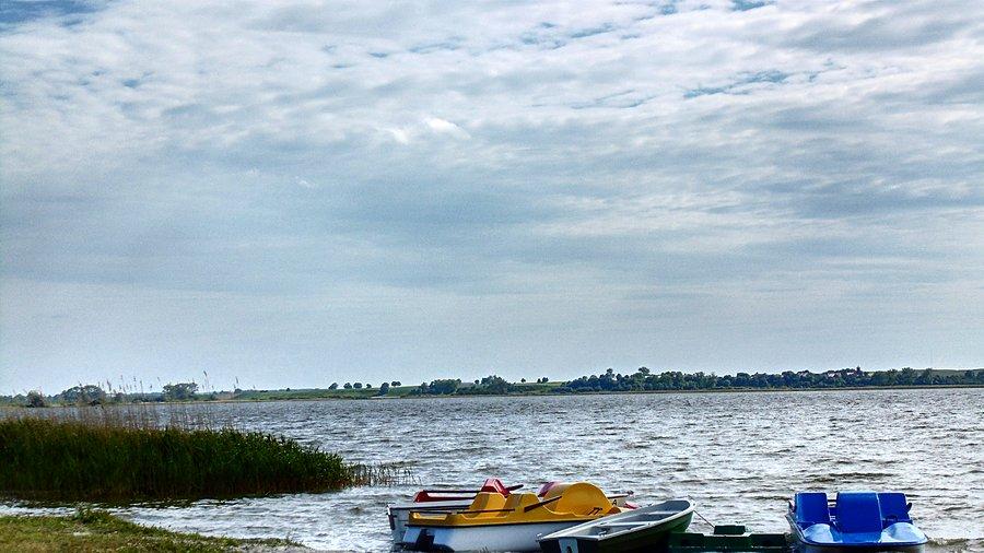 Widok na Miedwie z plaży w Wierzbnie
